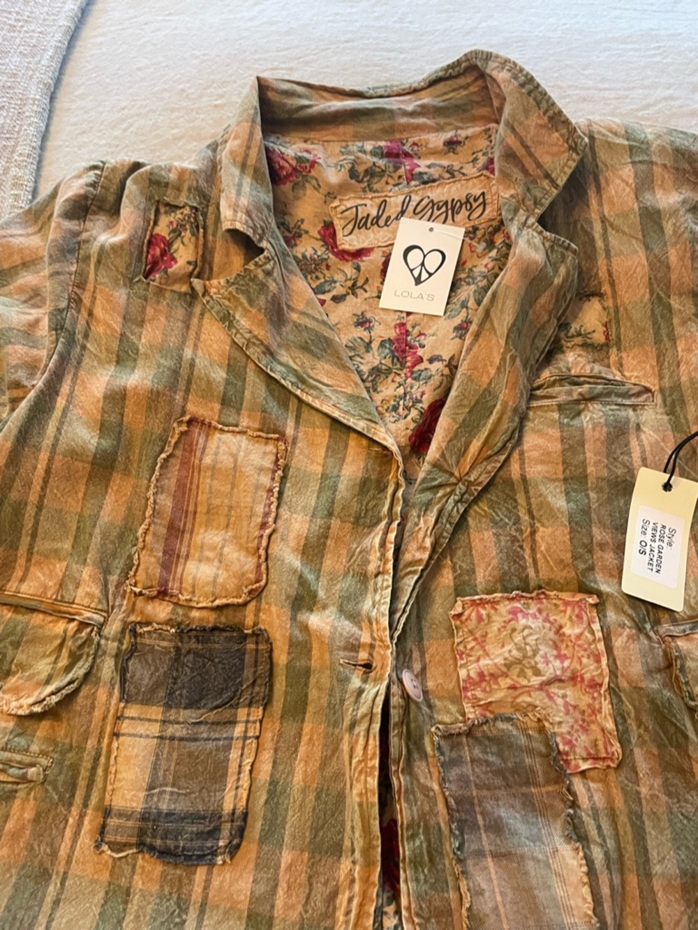 NWT Jaded Gypsy Rose Garden Views Reversible Boho Jacket OSFM - Picture 10 of 12